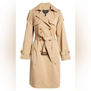 NWOT BCBGMaxazria Gun Flap Double Breasted Belted Trench Coat | Medium